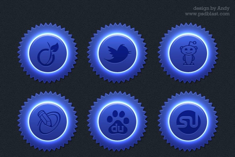 500+ Best Free Social Media Icon Sets 192 Blue color social icon set