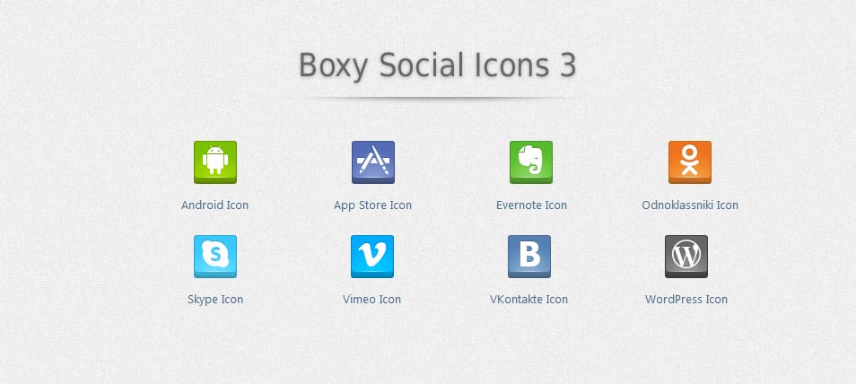 500+ Best Free Social Media Icon Sets 154 Boxy Social Icons 3