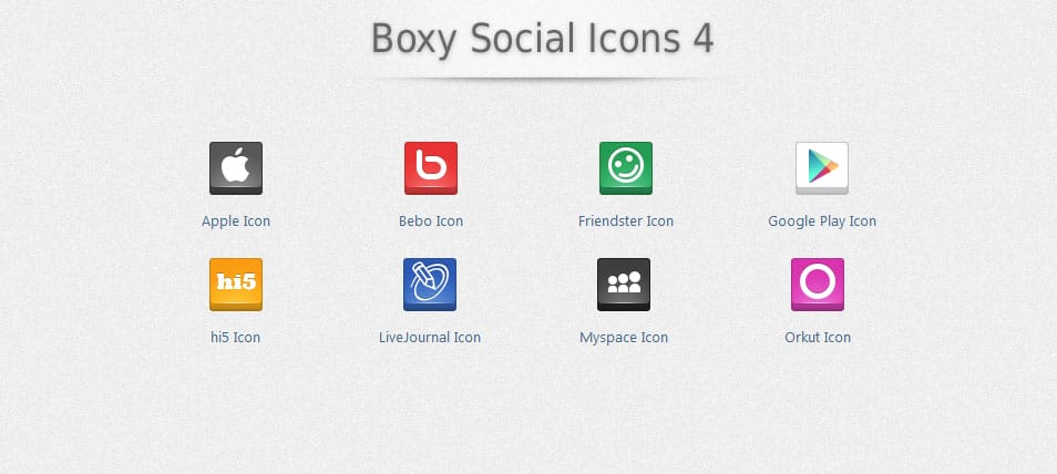 500+ Best Free Social Media Icon Sets 153 Boxy Social Icons 4