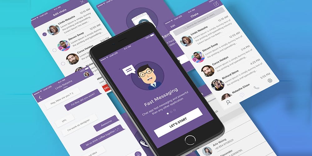 Chat App UI Kit PSD