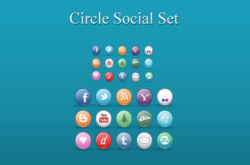 500+ Best Free Social Media Icon Sets 19 Circle Social Set