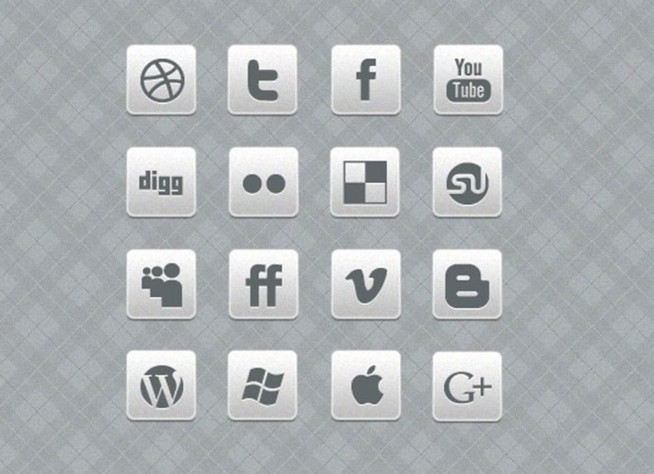 500+ Best Free Social Media Icon Sets 76 Clean Black And White Social Media Icon Set