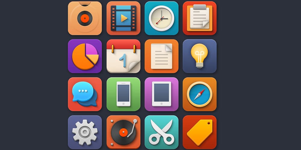 Latest Free Web Elements from November 2013 32 Colorful and Playful Softies Icons