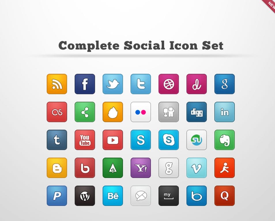 500+ Best Free Social Media Icon Sets 250 Complete Social Icon Set
