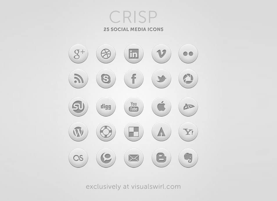 500+ Best Free Social Media Icon Sets 7 Crisp: Free Round Social Icon Set