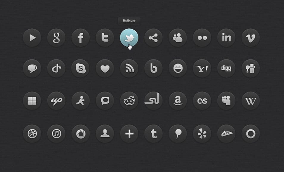 500+ Best Free Social Media Icon Sets 89 Dark Social Icons Set