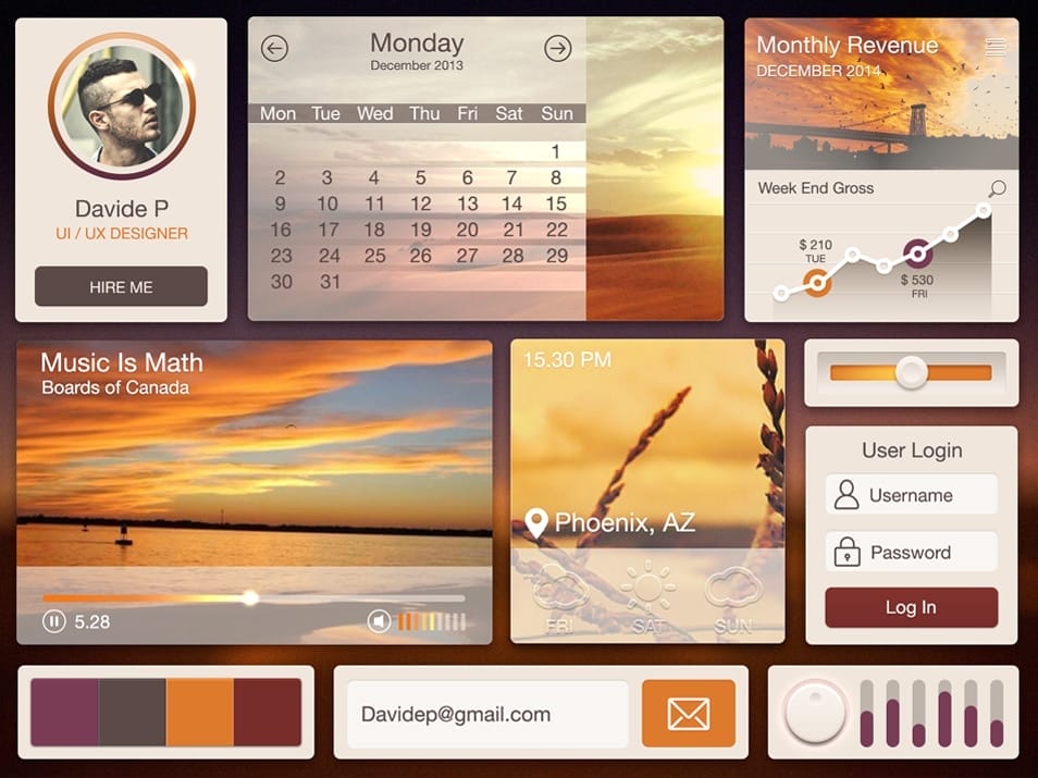 Desert UI Kit Free PSD Desert UI Kit Free PSD