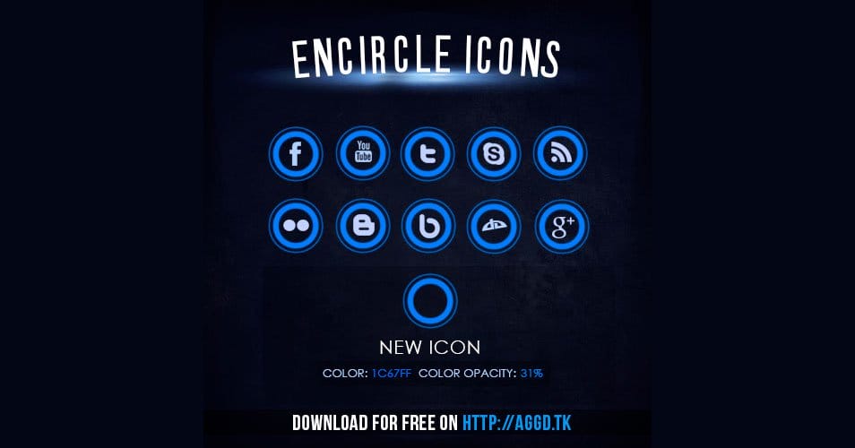 500+ Best Free Social Media Icon Sets 13 Encircle Icons