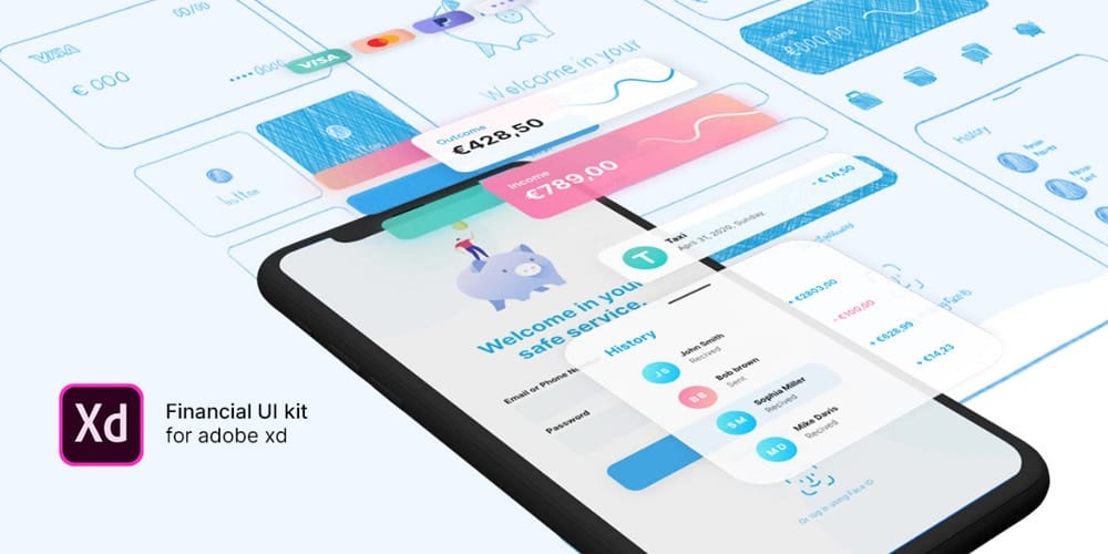 Financial UI Kit for Adobe XD