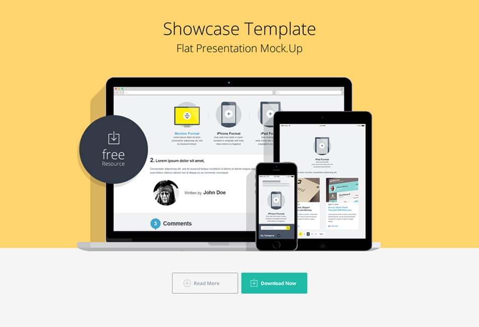 Flat Responsive Showcase PSD Flat Responsive Showcase PSD