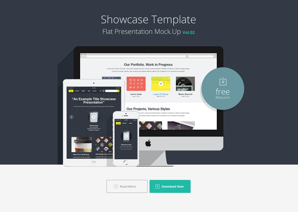 Flat Responsive Showcase Psd Flat Responsive Showcase Psd