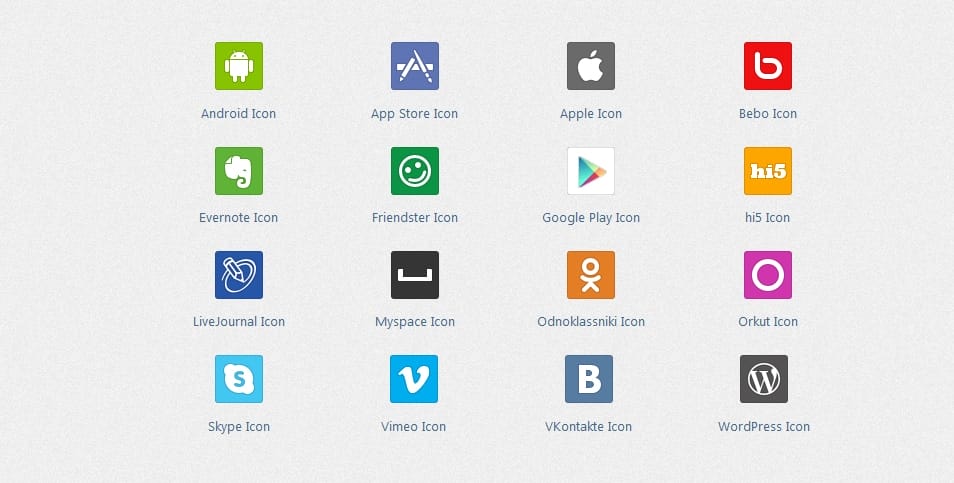 Flat Social Icons 2