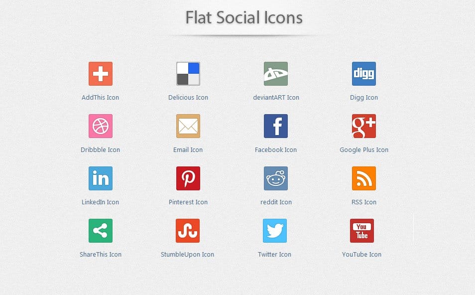 Flat Social Icons