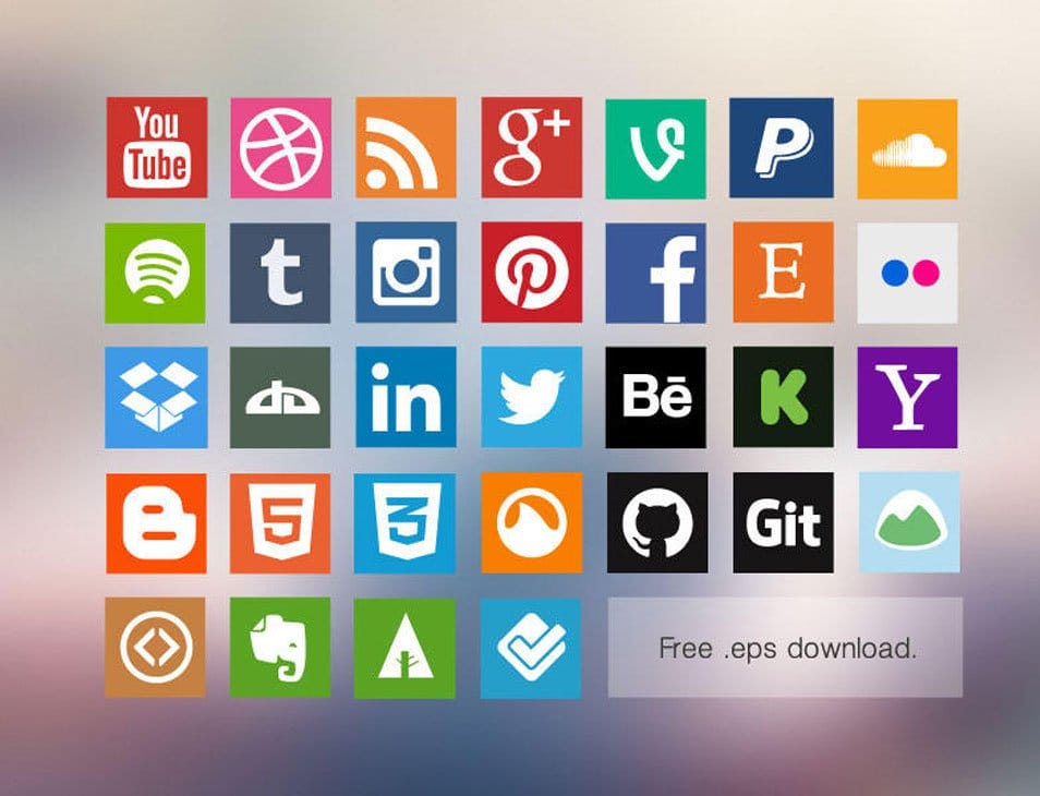 Flat Social Media Icon Vector Pack