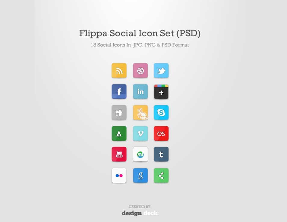 500+ Best Free Social Media Icon Sets 248 Flippa Social Icon Set (PSD)