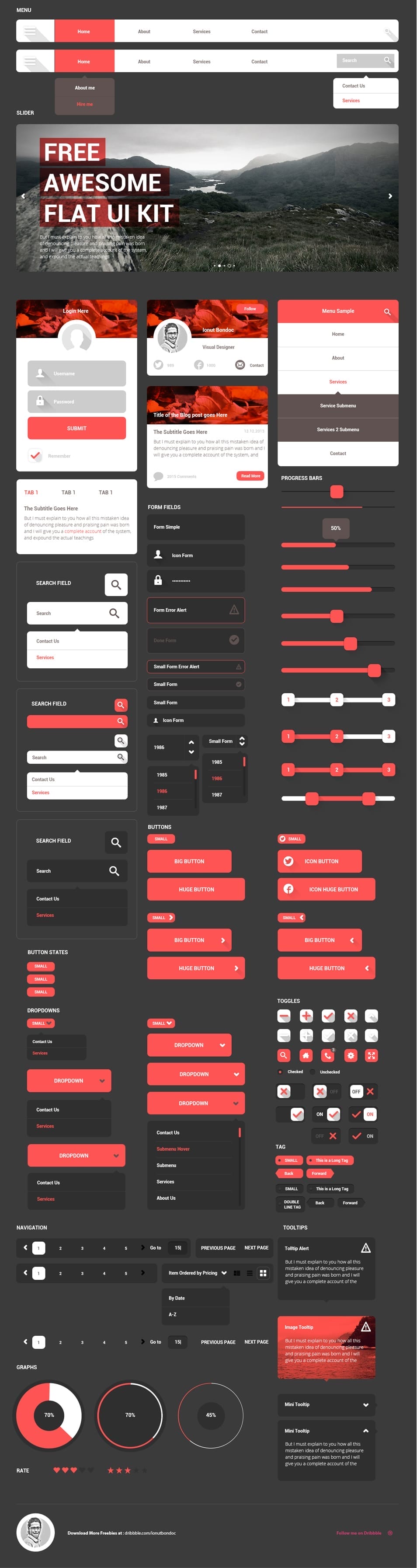Free Awesome Flat UI KIT Free Awesome Flat UI KIT