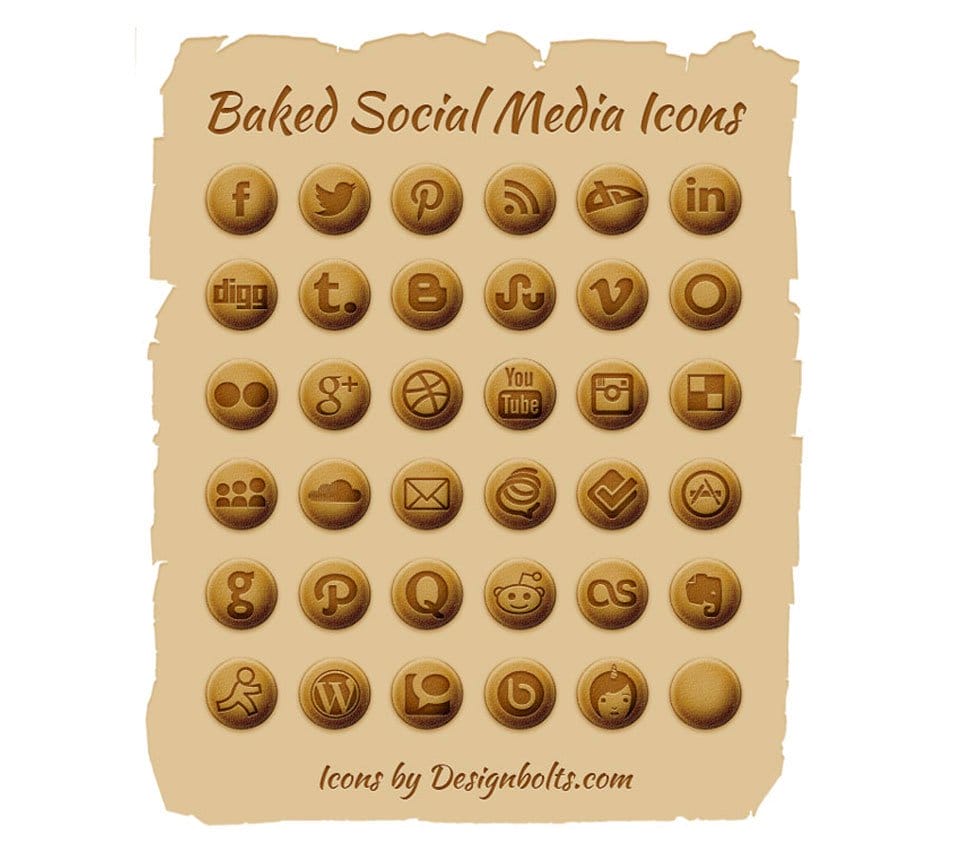 500+ Best Free Social Media Icon Sets 102 Free Baked Social Media Icons (PNGs & PSD File)