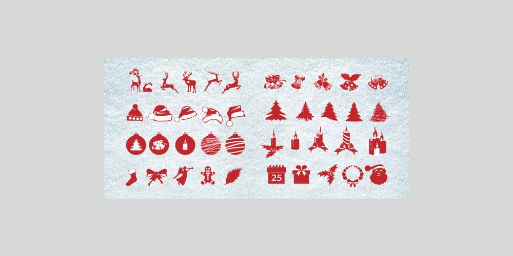 Free Christmas Greeting cards, Icons ,Decorative Elements,Backgrounds(PSD, AI) 21 Free Christmas Silhouettes Pack