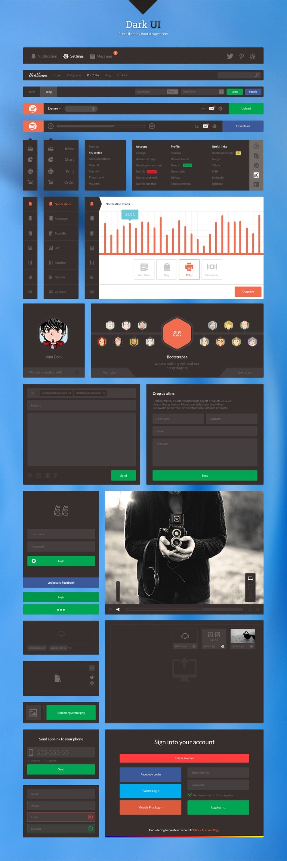 Free Dark UI Set Free Dark UI Set