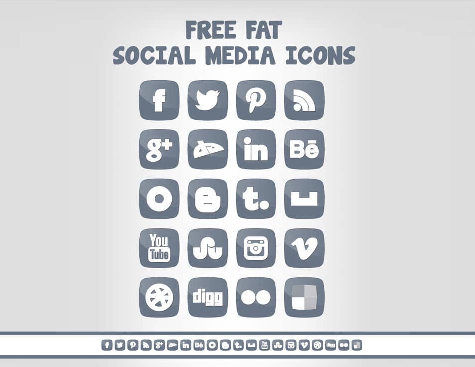 500+ Best Free Social Media Icon Sets 79 Free Fat Social Media Icon Set