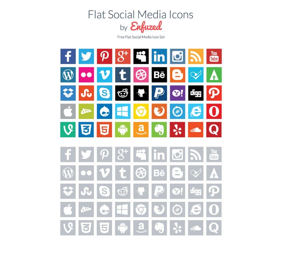 500+ Best Free Social Media Icon Sets 64 Free Flat Social Media Icons