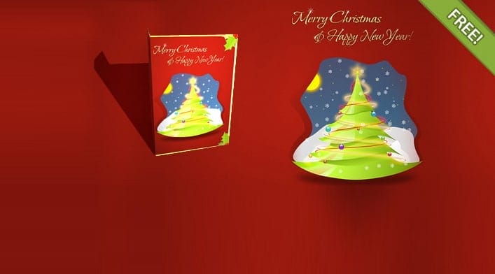 Free Layered Christmas Card