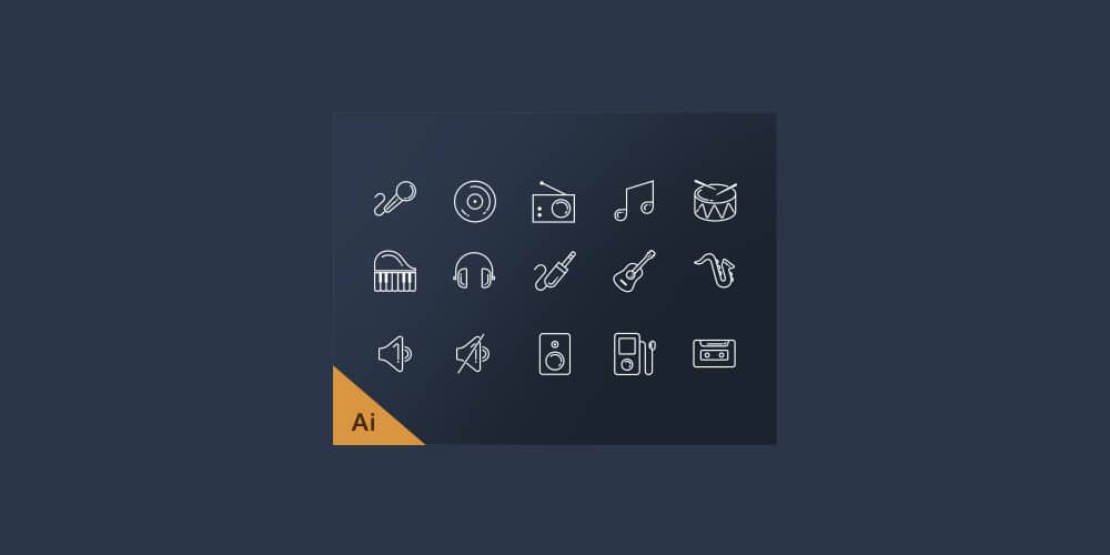 Latest Free Web Elements from November 2013 19 Free Music Line Icons