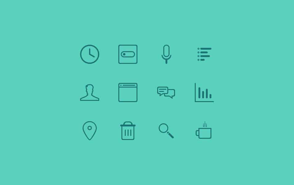 60+ Best Free Line Icon Sets 42 Free PSD – Teal Icons