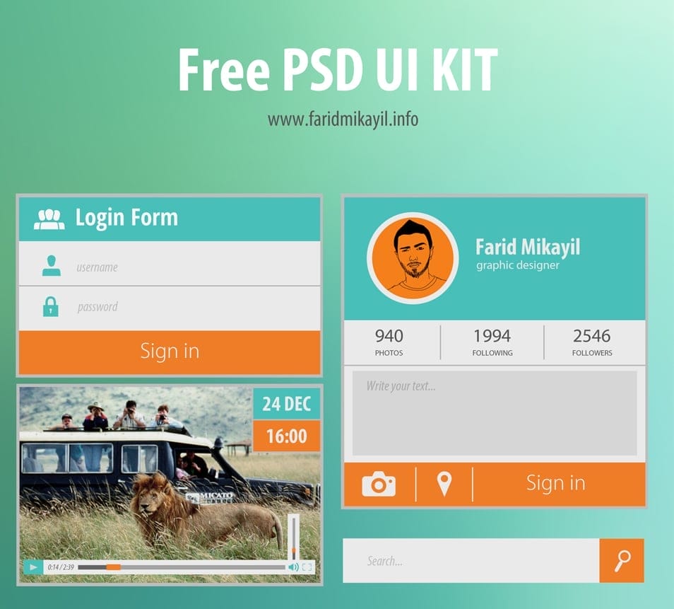Free PSD UI Kit Free PSD UI Kit
