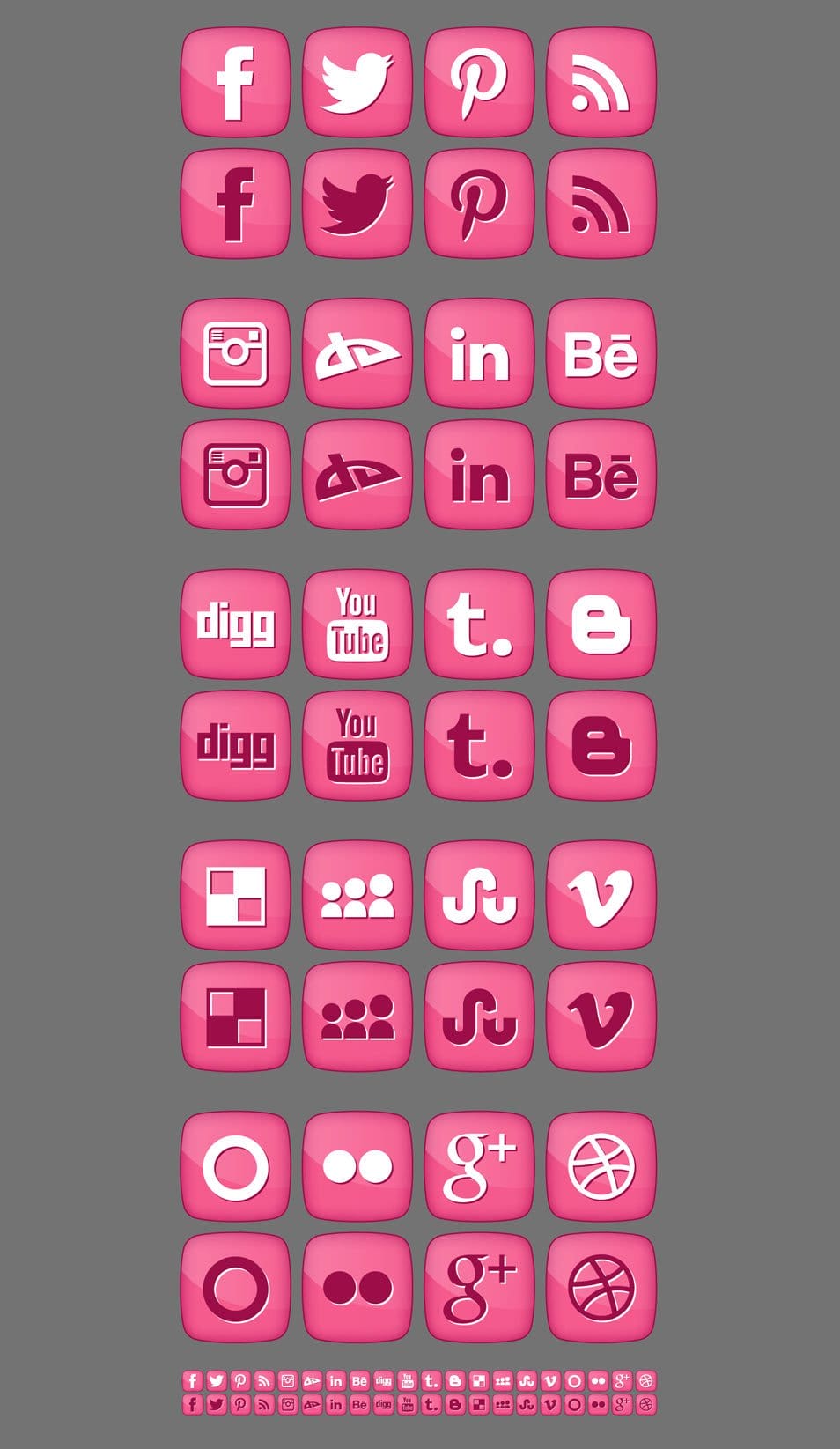 500+ Best Free Social Media Icon Sets 199 Free Pink Girly Social Media Icons 2012