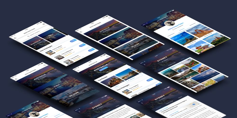 Free Travel UI Kit PSD