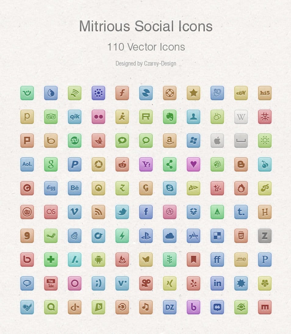 500+ Best Free Social Media Icon Sets 172 Free Vector Social Media Icons