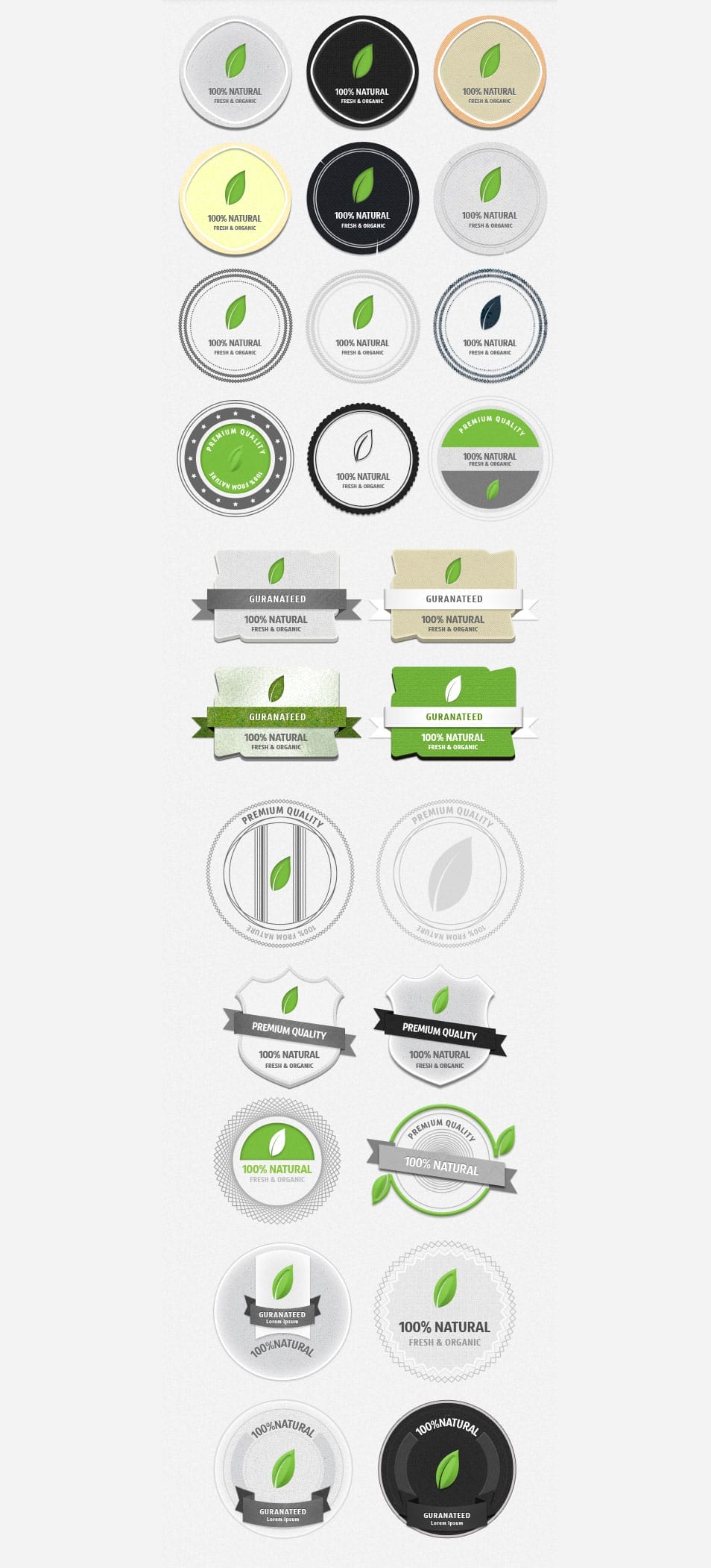 Fresh Organic Badges (PSD)