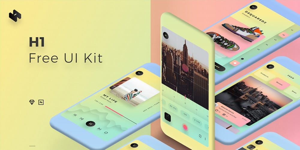 H1 Free Mobile UI Kit