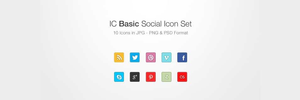 500+ Best Free Social Media Icon Sets 242 IC Basic Social Icon Set