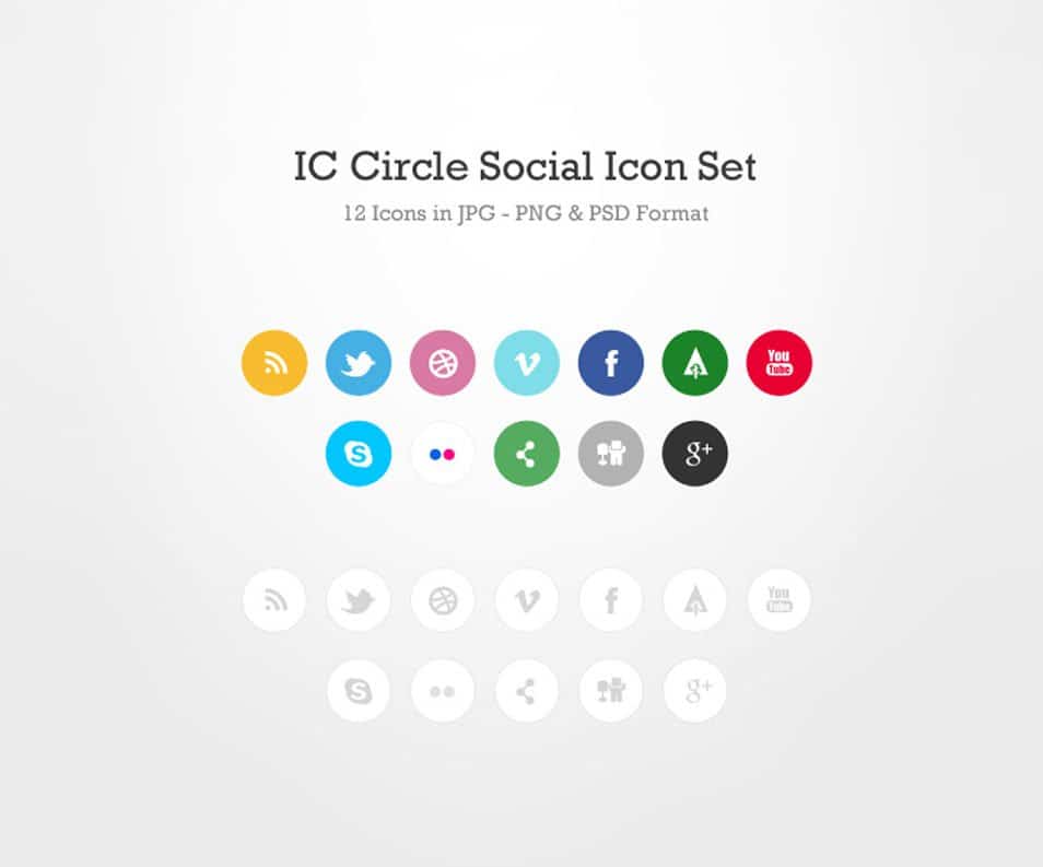 500+ Best Free Social Media Icon Sets 5 IC Circle Social Icon Set