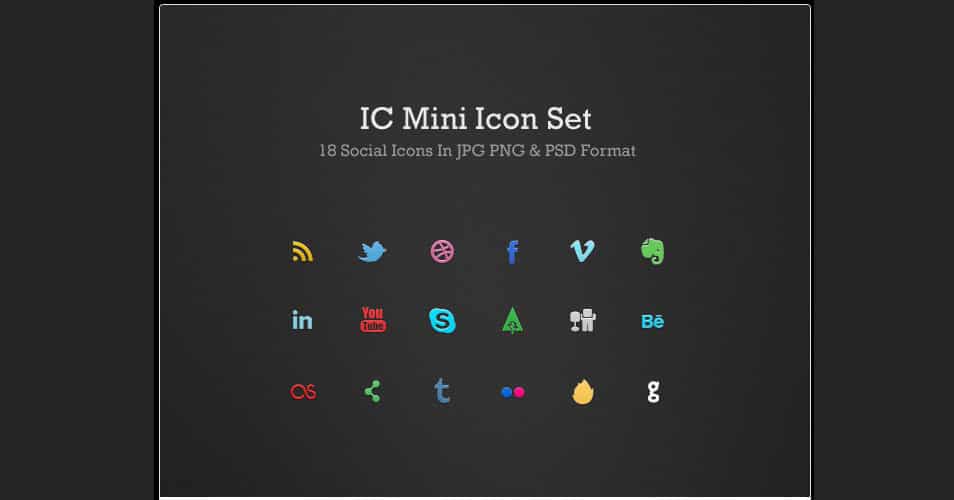 500+ Best Free Social Media Icon Sets 244 IC Mini Social Icon Set