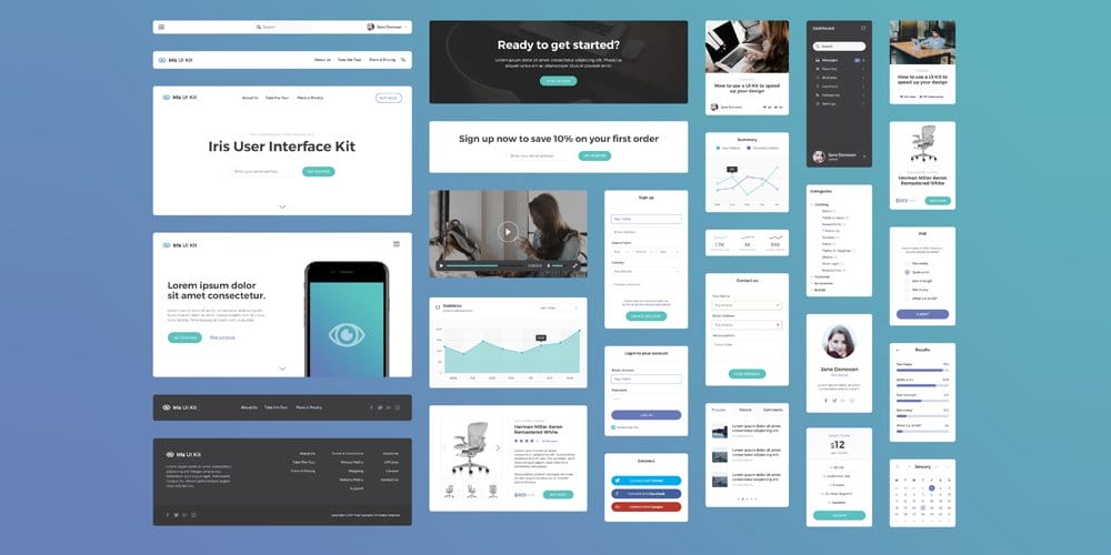 Iris UI Kit PSD