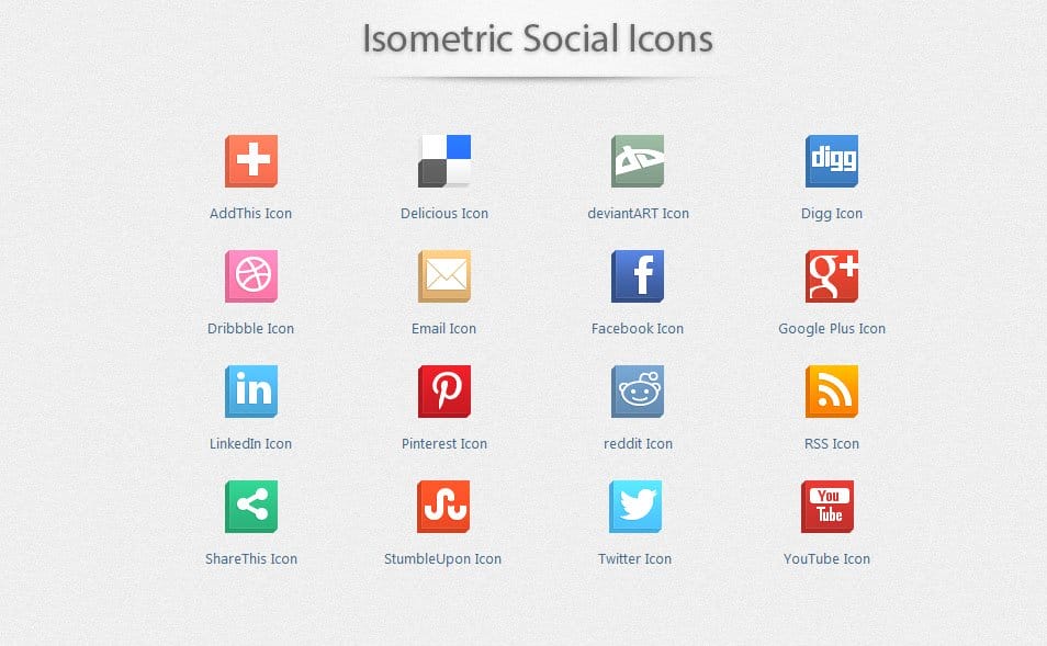 500+ Best Free Social Media Icon Sets 176 Isometric Social Icons