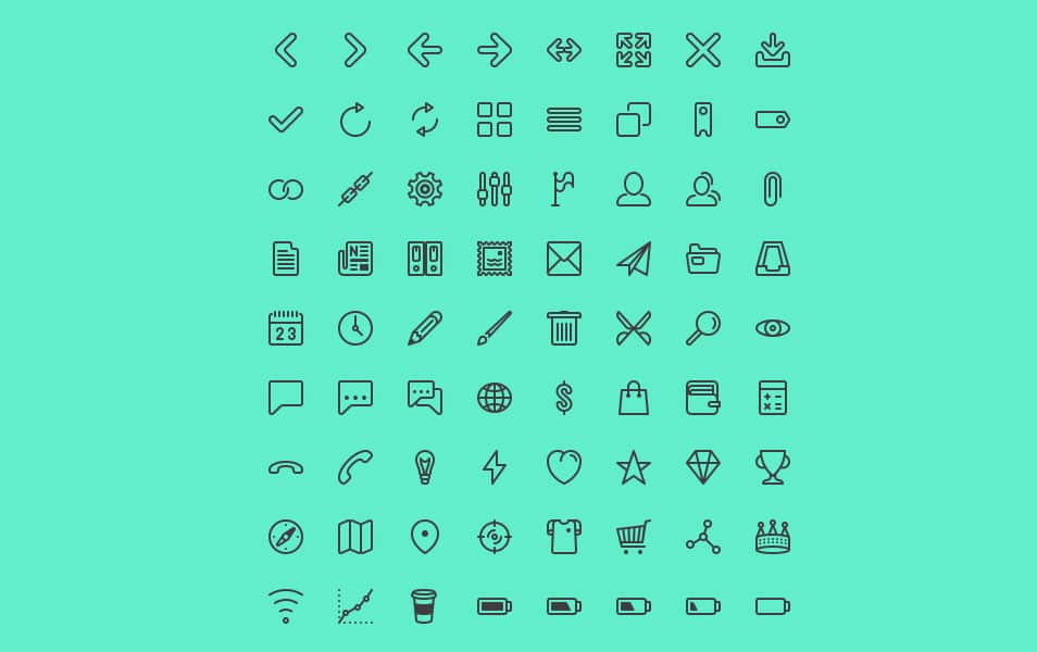 Line icon set for UI