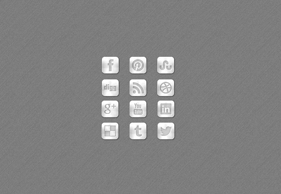 500+ Best Free Social Media Icon Sets 104 Metal Social Media Free Icon Set