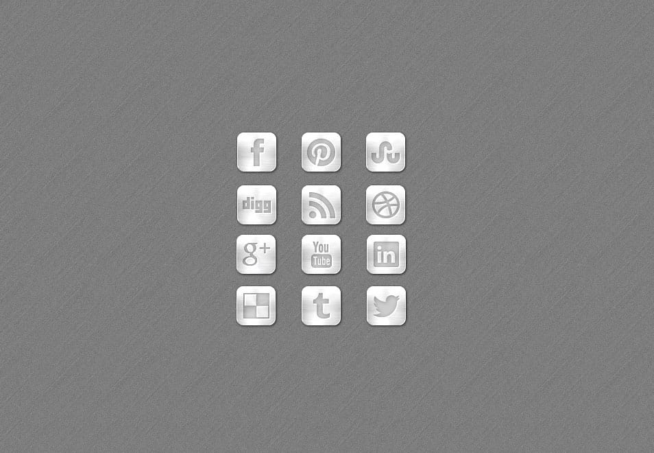 Metal Social Media Free Icon Set