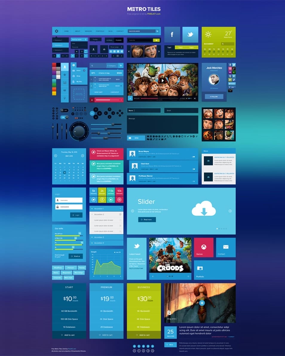 Metro Tiles UI Kit PSD Metro Tiles UI Kit PSD