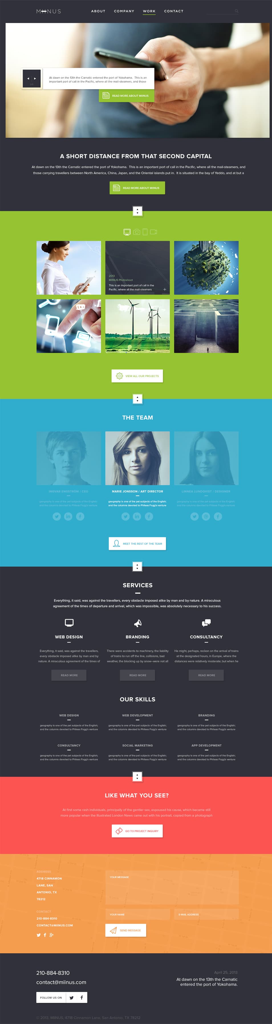 Miinus Free Corporate PSD page Miinus Free Corporate PSD page