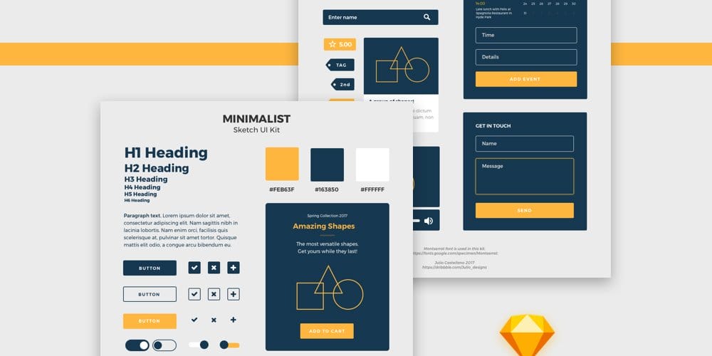 Minimalist Free Sketch Ui Kit