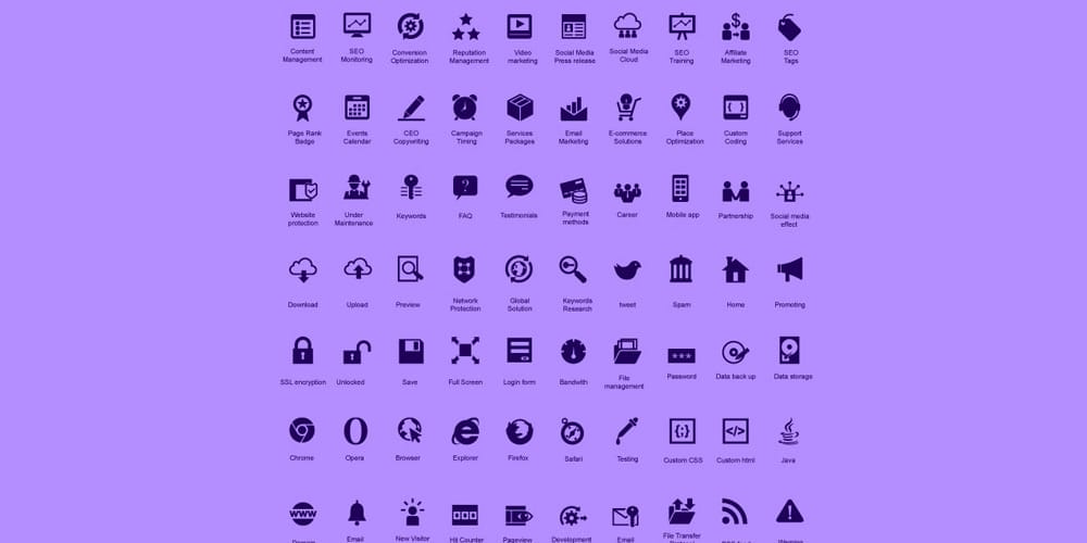 Latest Free Web Elements from November 2013 22 Modern SEO Icon Pack