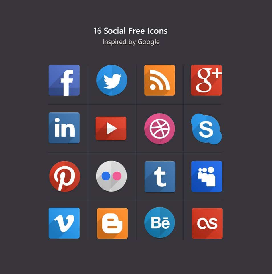 Psd Flat Social Icons