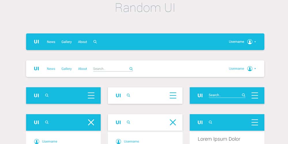  Random UI Kit PSD