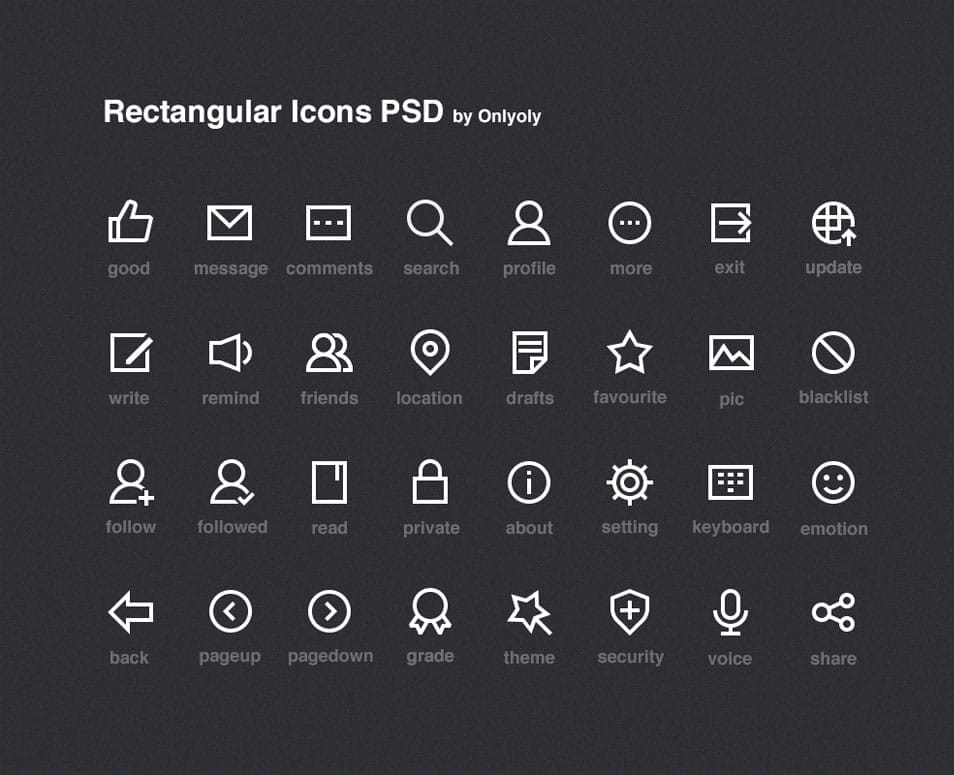 Rectangular Icons PSD