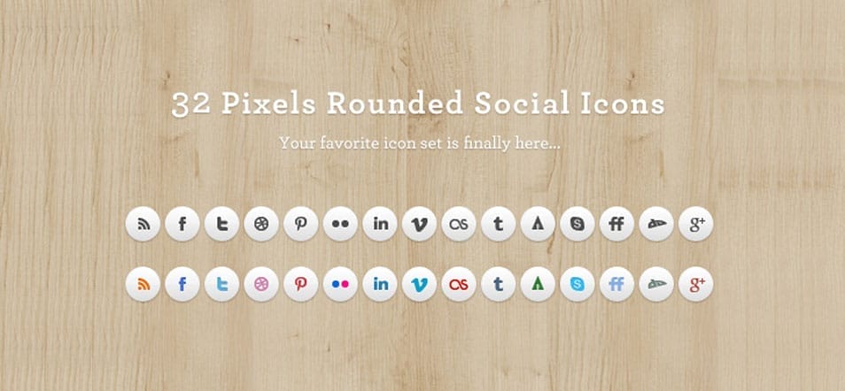 Rounded Social Media Icons Set